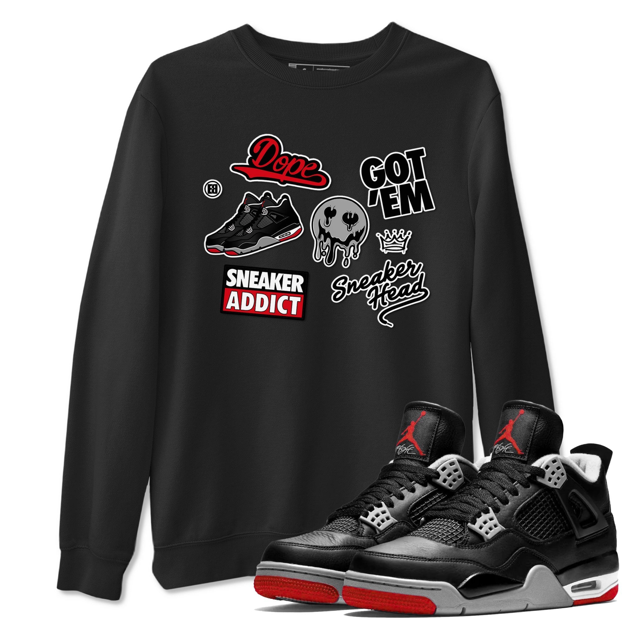 Sneakerhead Sticker Sneaker Tees - Air Jordan 4 Bred Reimagined