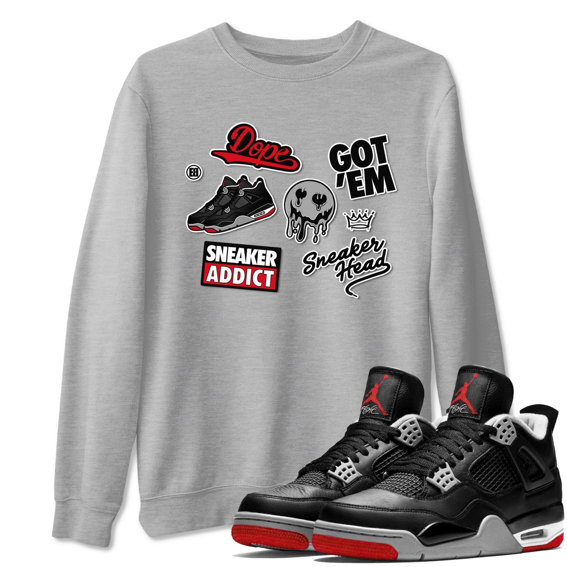 Sneakerhead Sticker Sneaker Tees - Air Jordan 4 Bred Reimagined