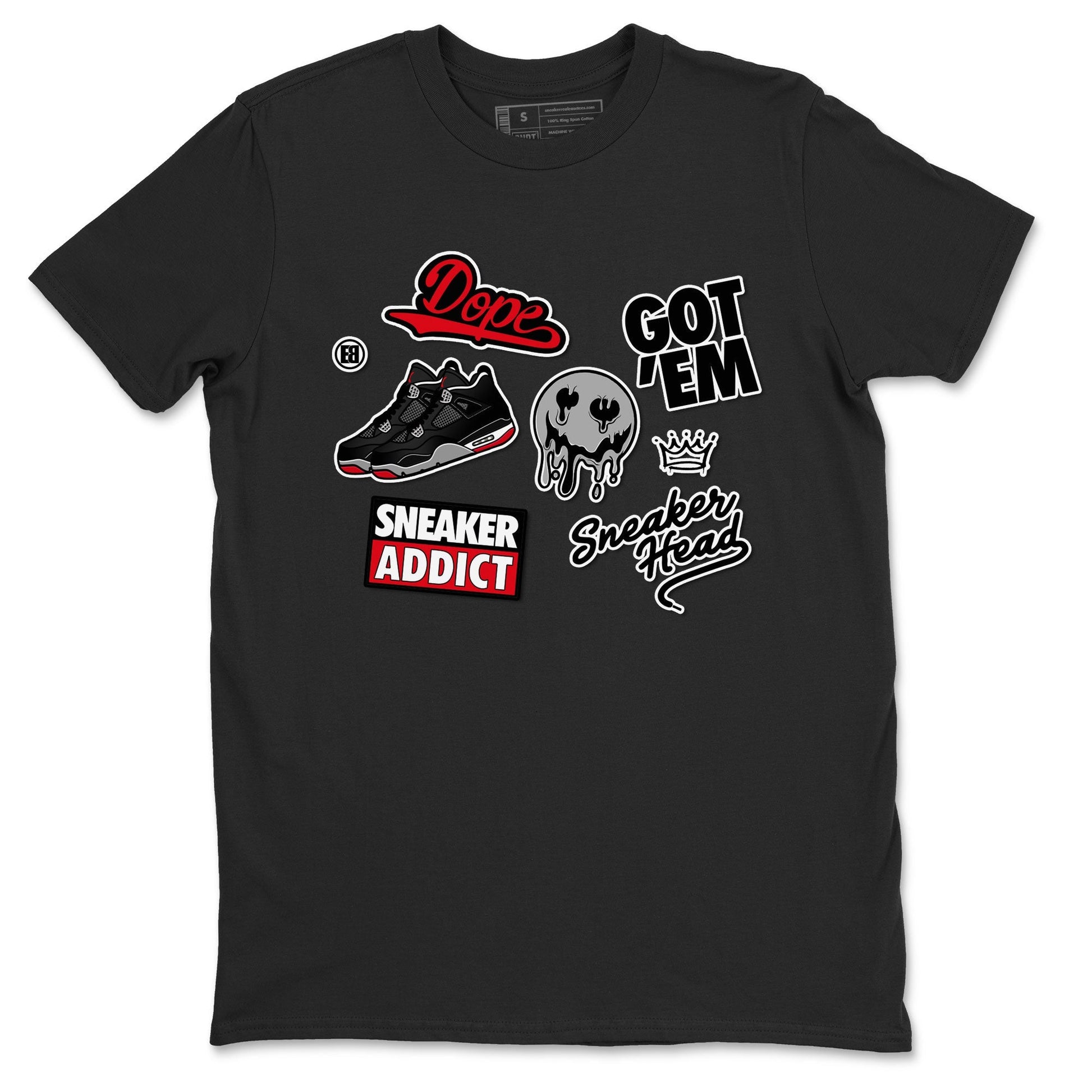 Sneakerhead Sticker Sneaker Tees - Air Jordan 4 Bred Reimagined