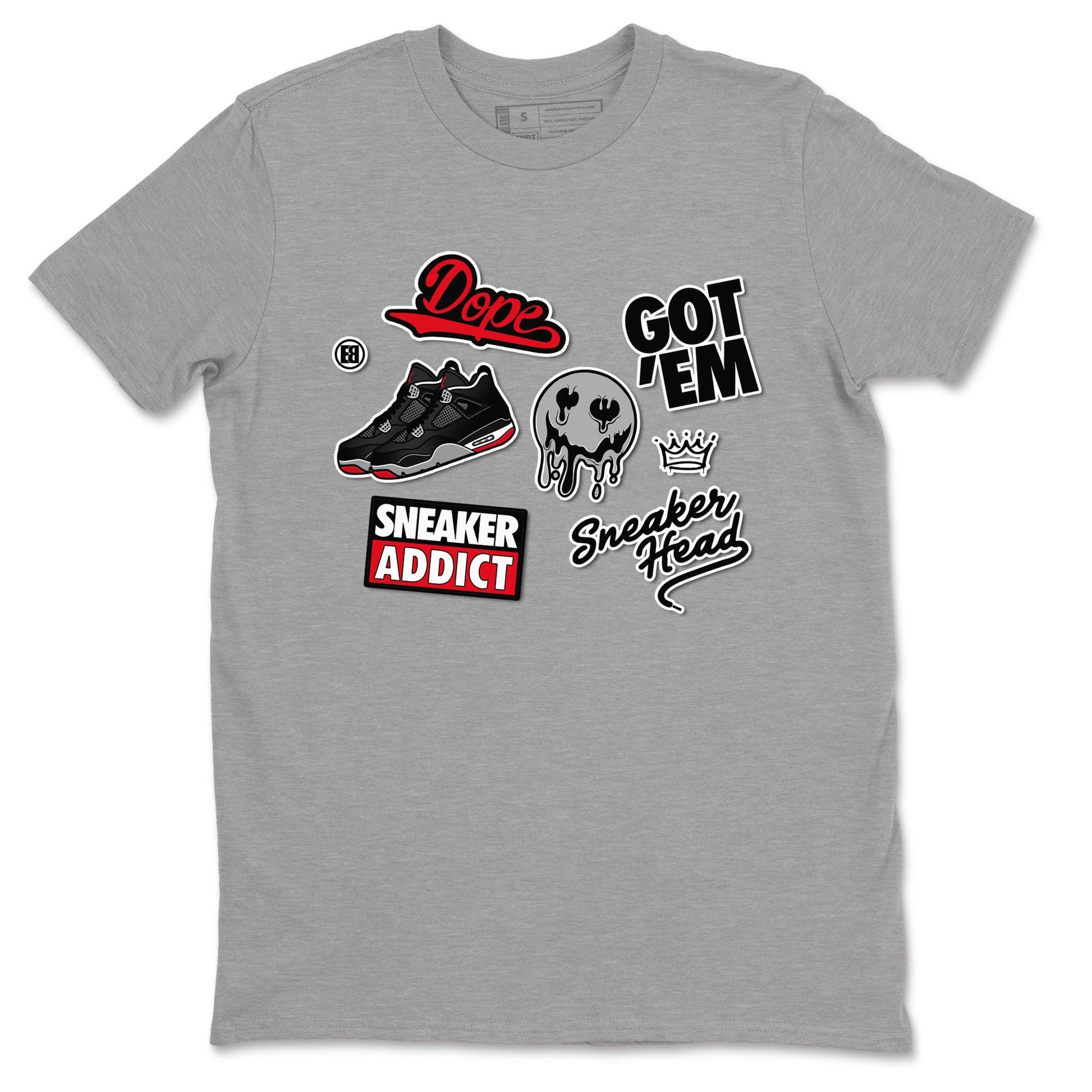 Sneakerhead Sticker Sneaker Tees - Air Jordan 4 Bred Reimagined