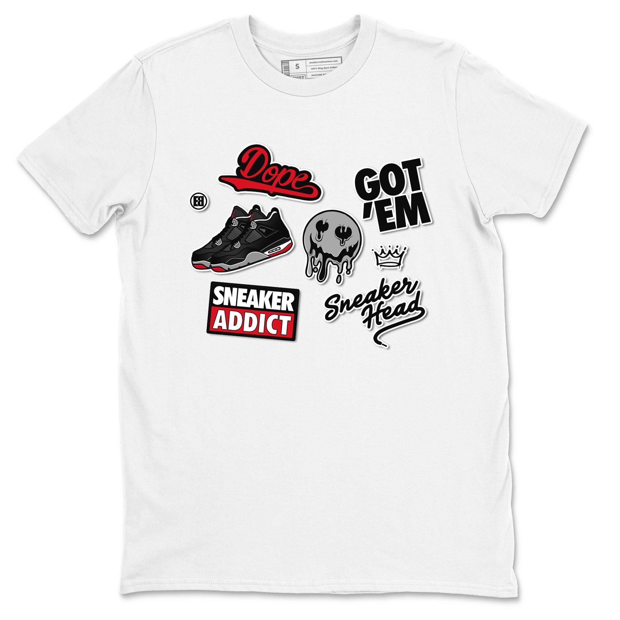 Sneakerhead Sticker Sneaker Tees - Air Jordan 4 Bred Reimagined