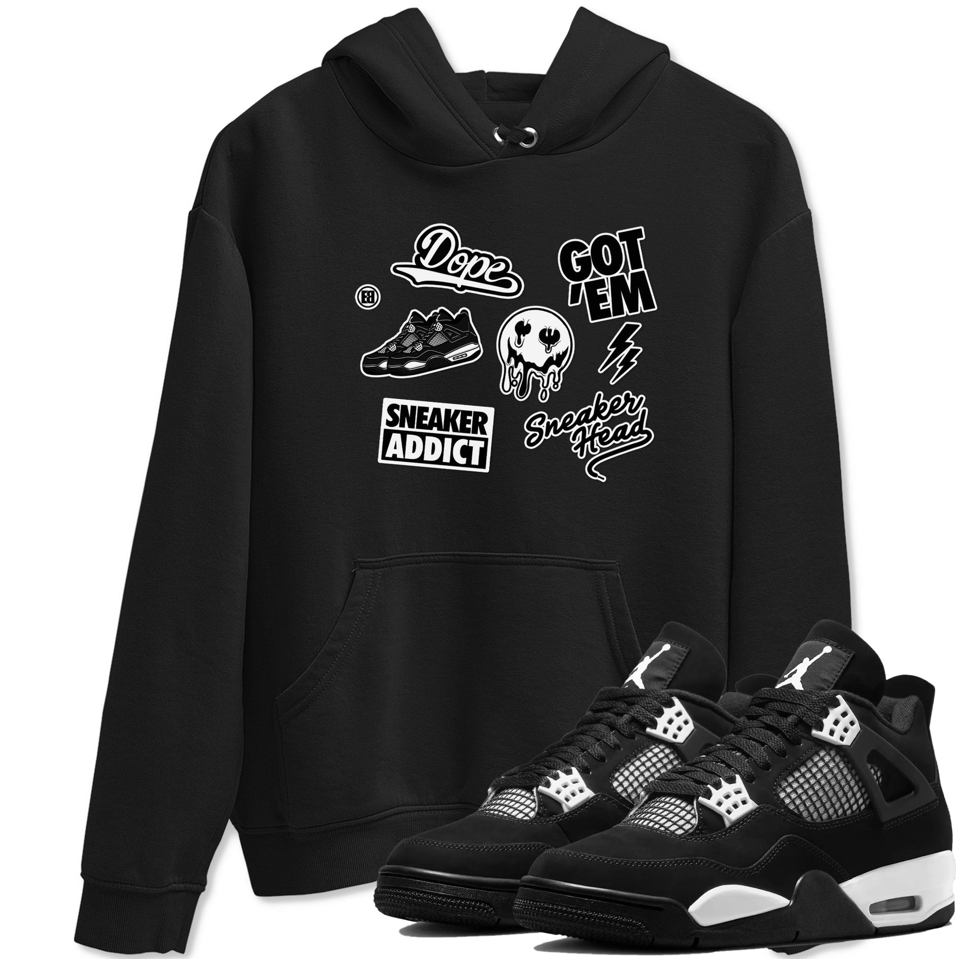 Sneakerhead Sticker Sneaker Tees - Air Jordan 4 White Thunder