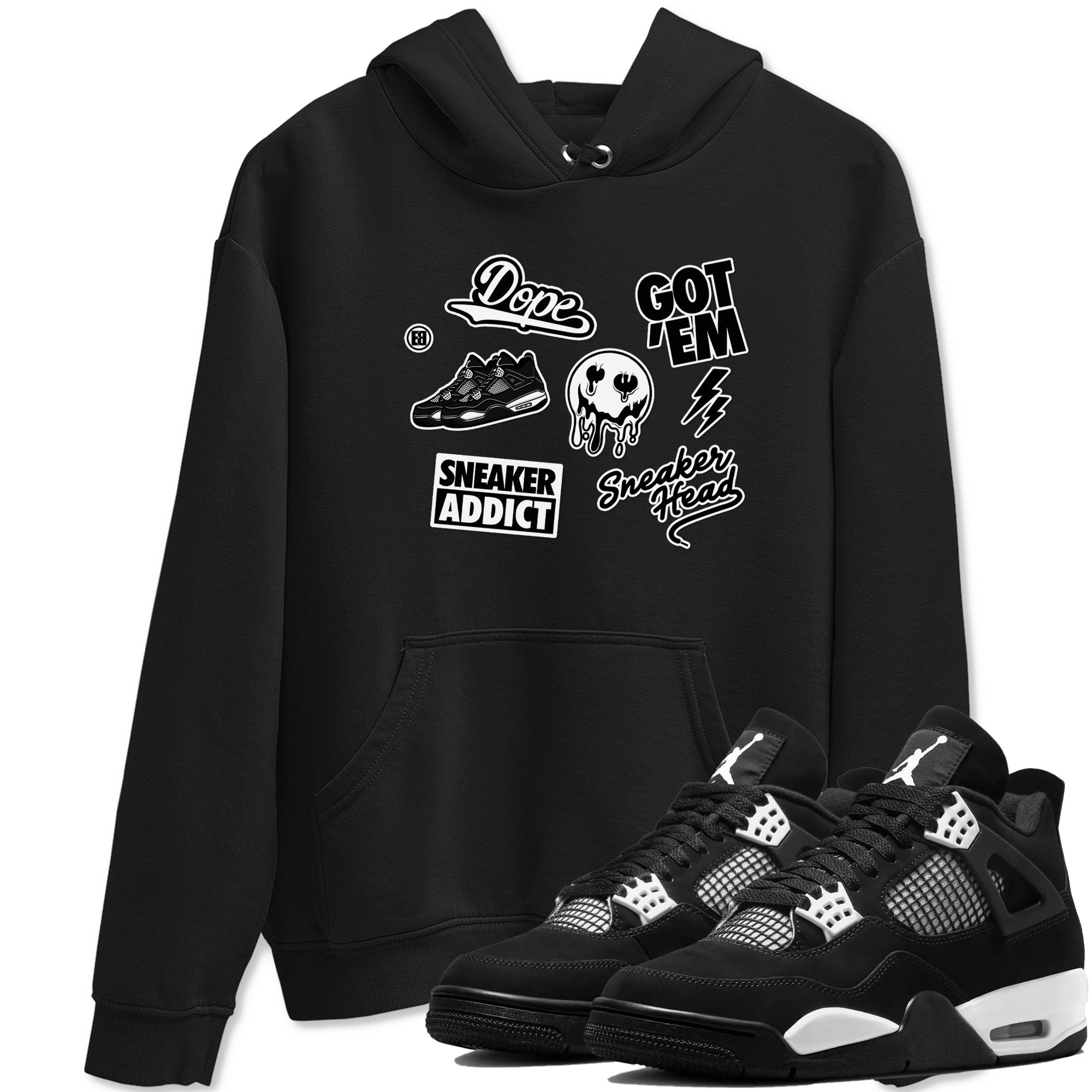 Sneakerhead Sticker Sneaker Tees - Air Jordan 4 White Thunder