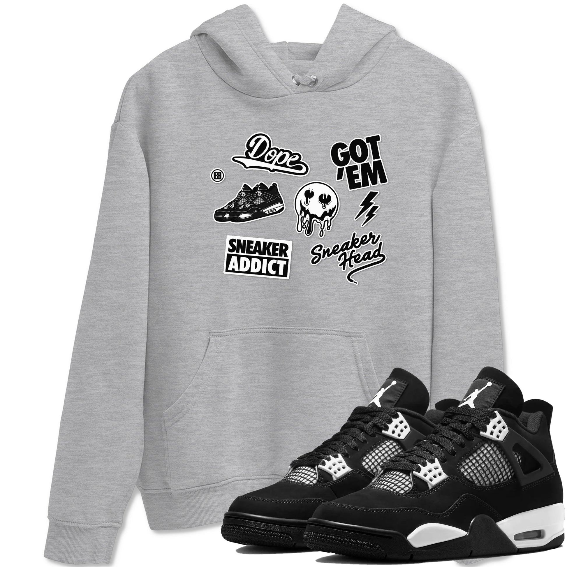 Sneakerhead Sticker Sneaker Tees - Air Jordan 4 White Thunder