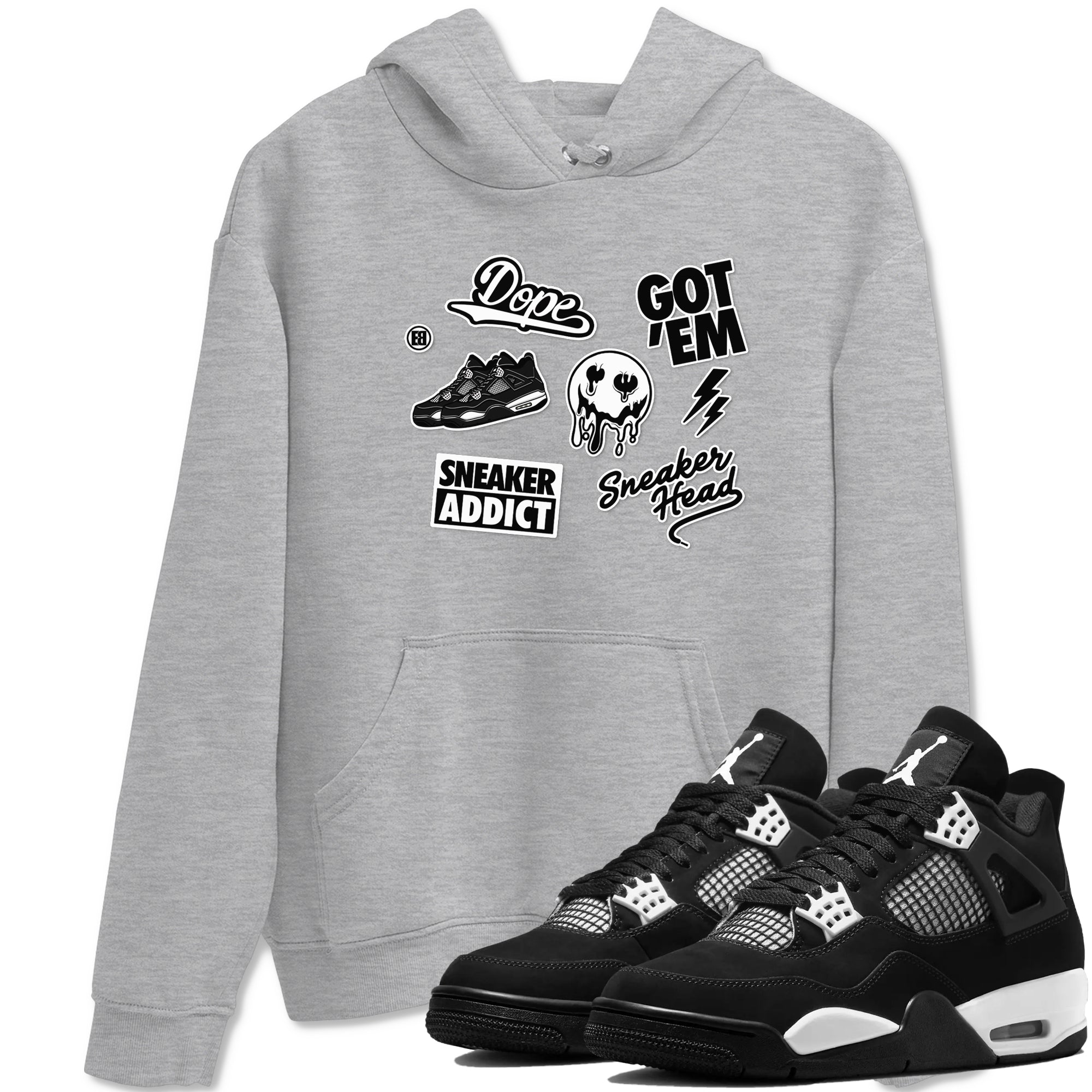 Sneakerhead Sticker Sneaker Tees - Air Jordan 4 White Thunder