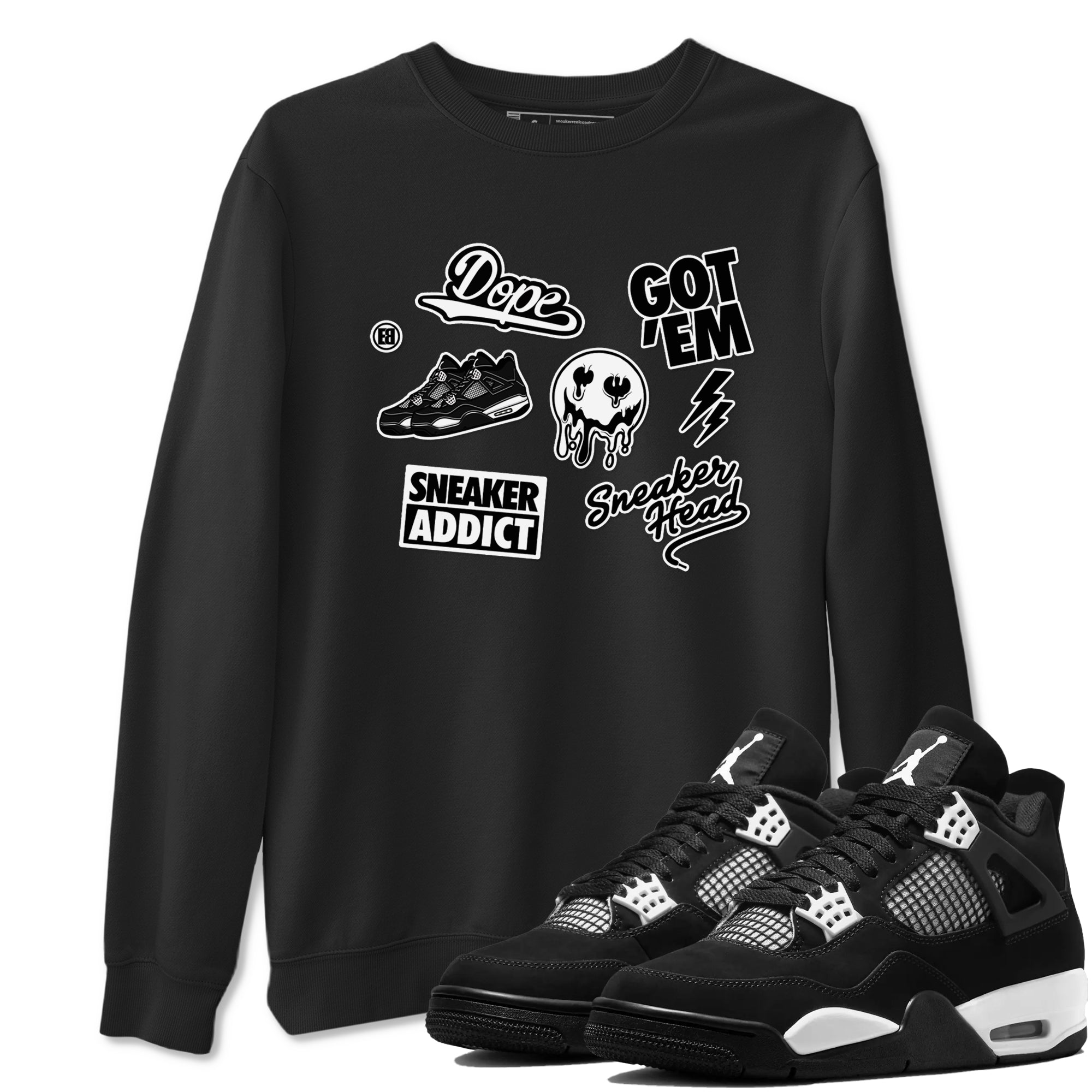 Sneakerhead Sticker Sneaker Tees - Air Jordan 4 White Thunder