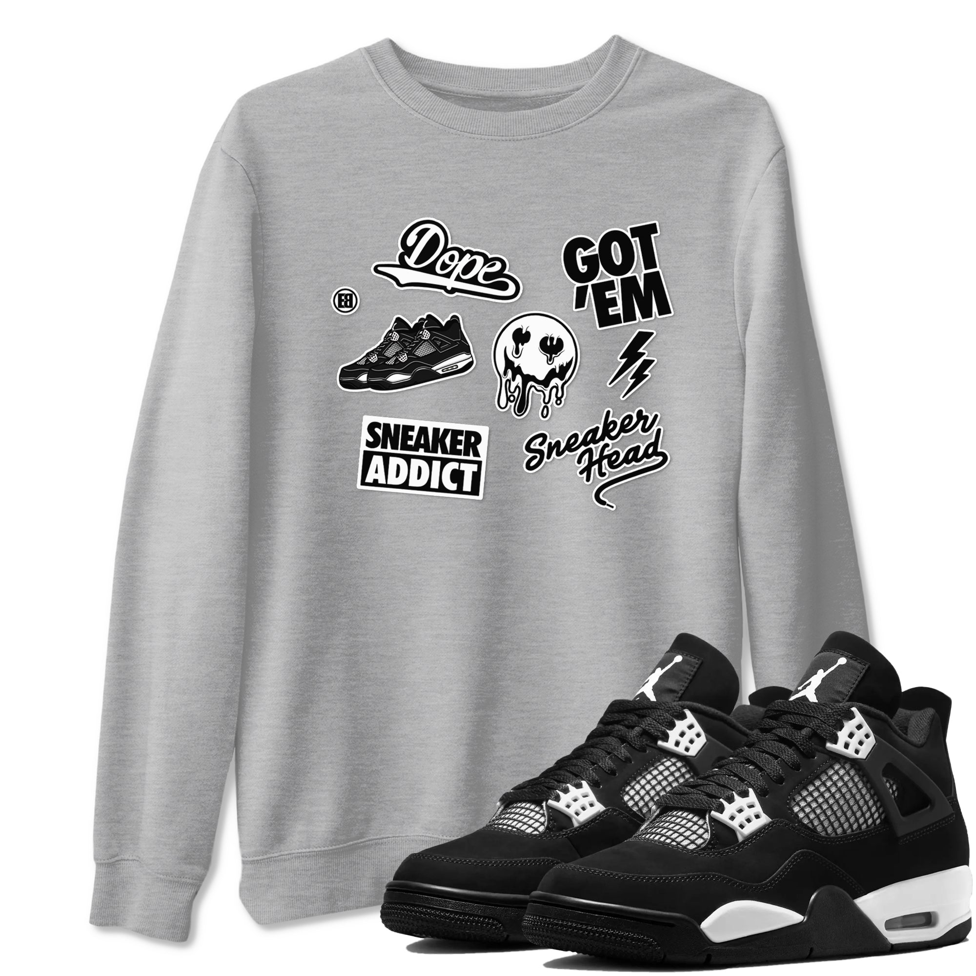 Sneakerhead Sticker Sneaker Tees - Air Jordan 4 White Thunder