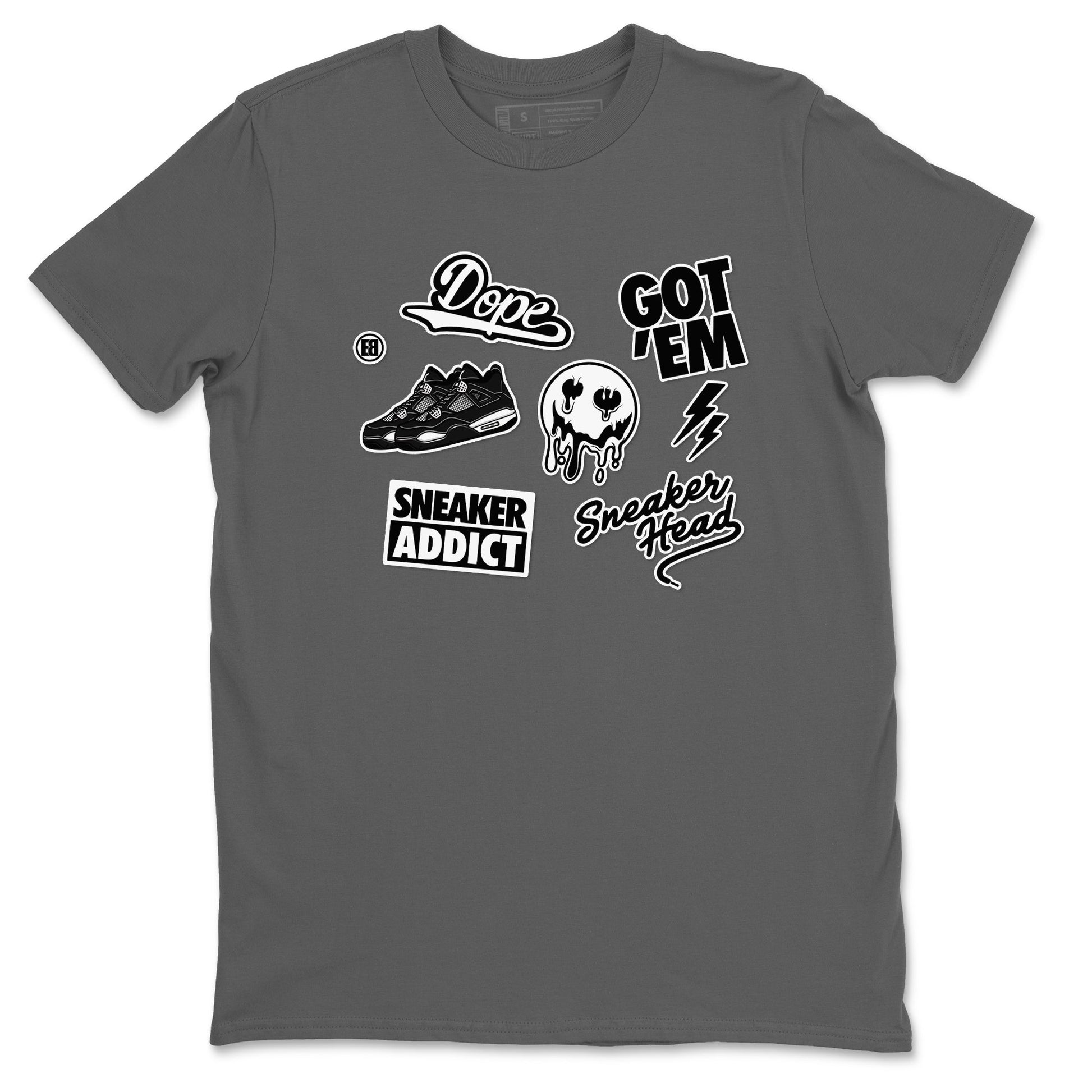 Sneakerhead Sticker Sneaker Tees - Air Jordan 4 White Thunder