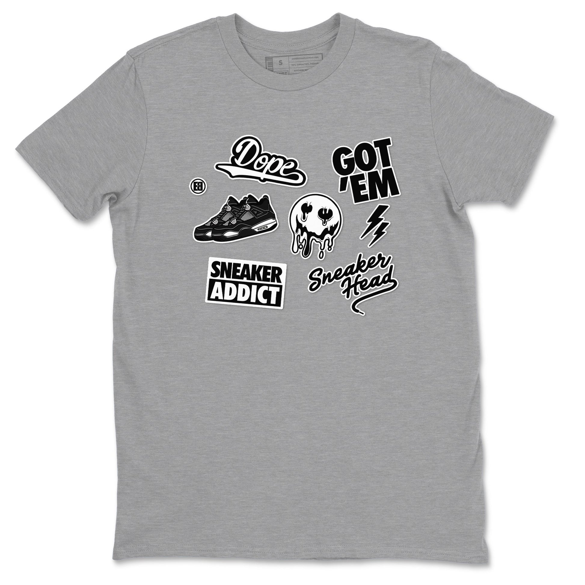 Sneakerhead Sticker Sneaker Tees - Air Jordan 4 White Thunder