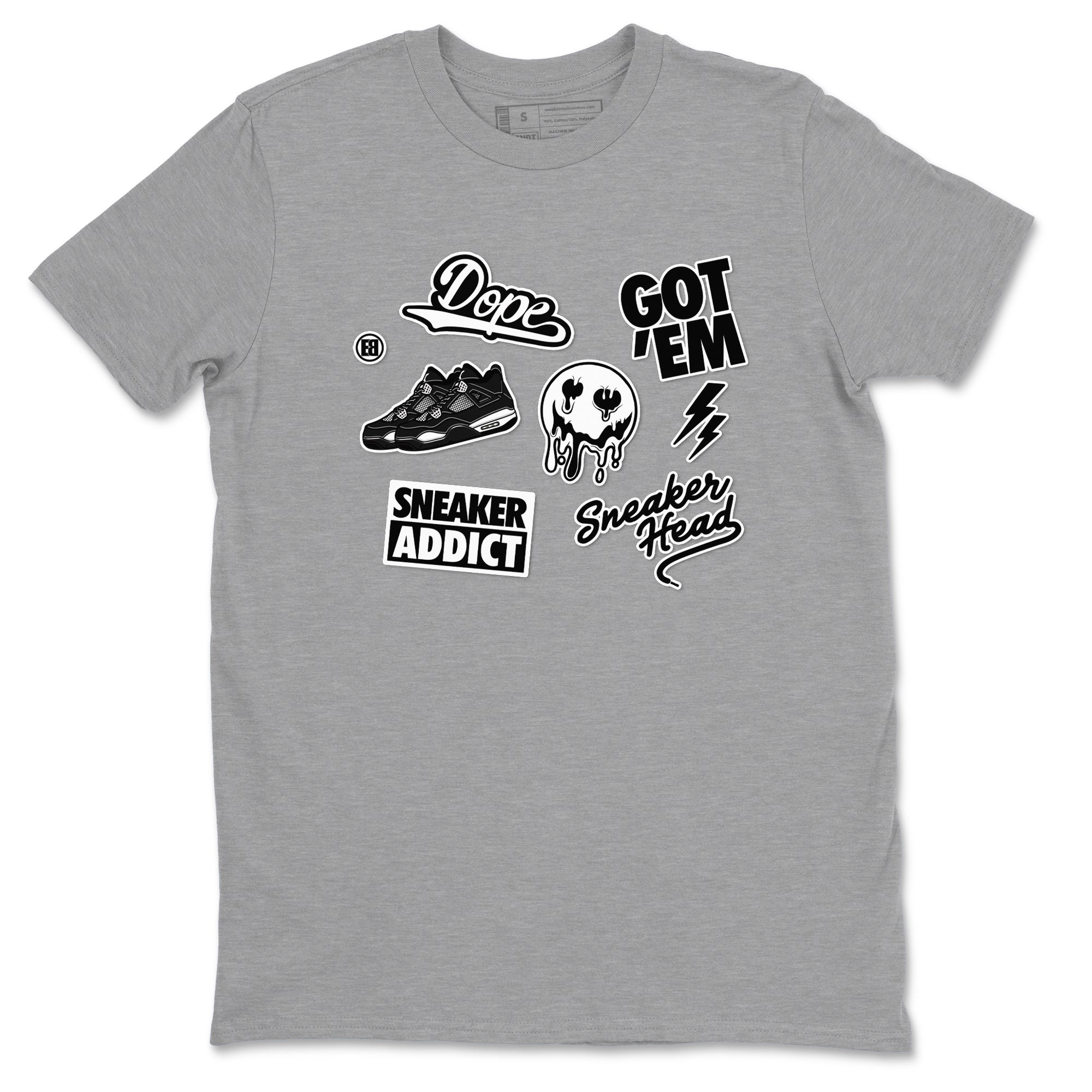 Sneakerhead Sticker Sneaker Tees - Air Jordan 4 White Thunder