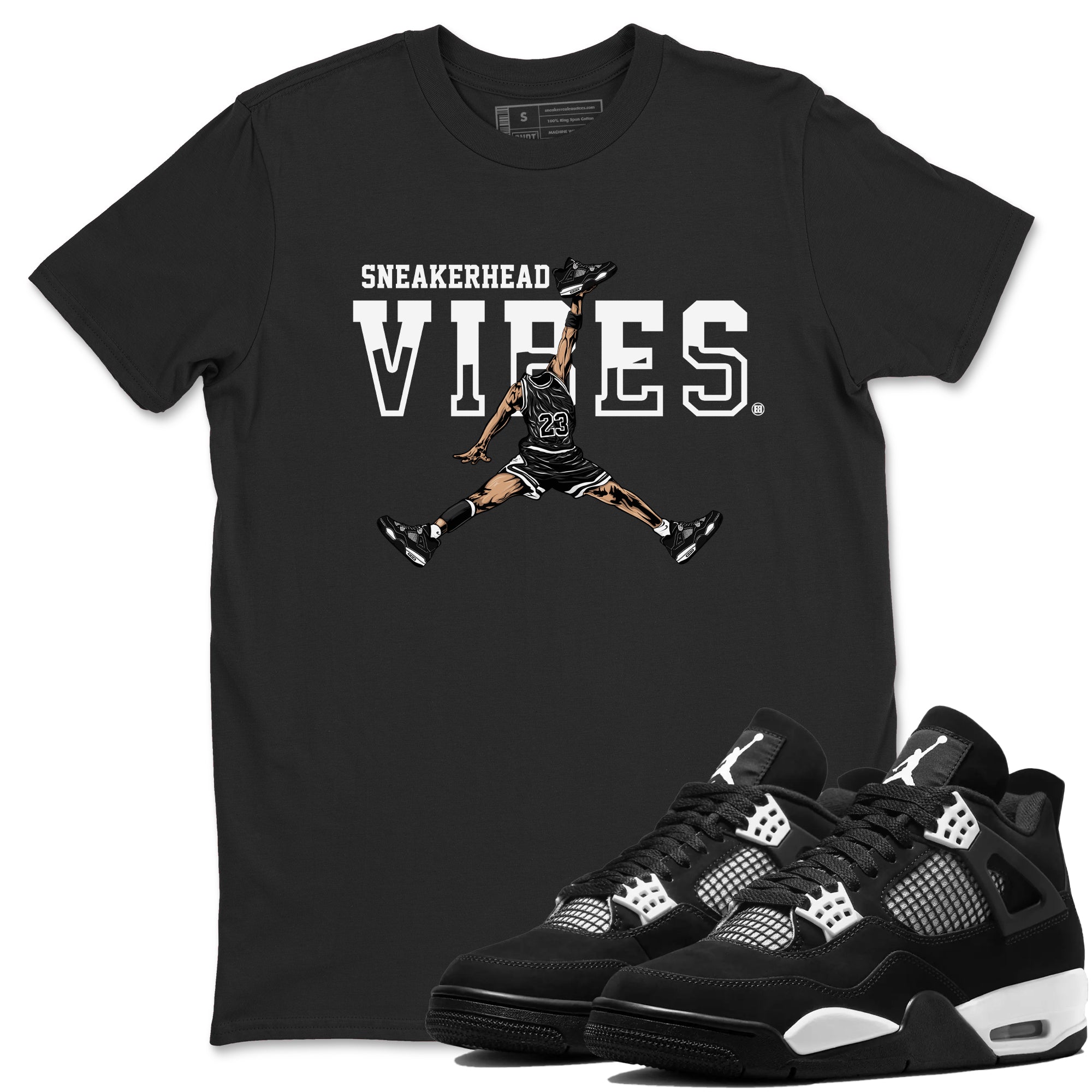 Sneakerhead Vibes Sneaker Tees - Air Jordan 4 White Thunder