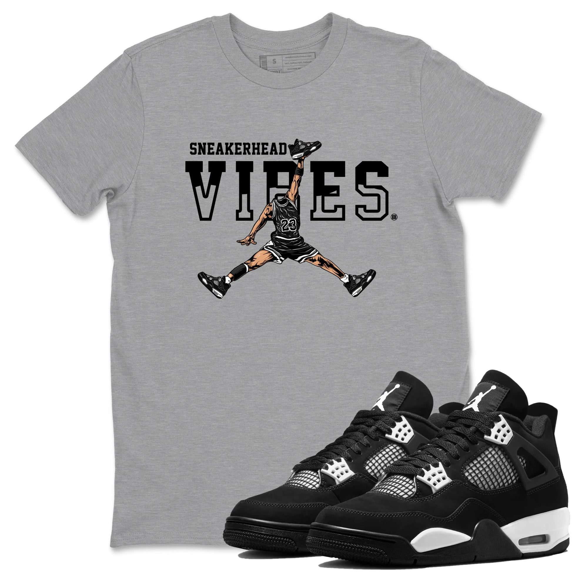 Sneakerhead Vibes Sneaker Tees - Air Jordan 4 White Thunder