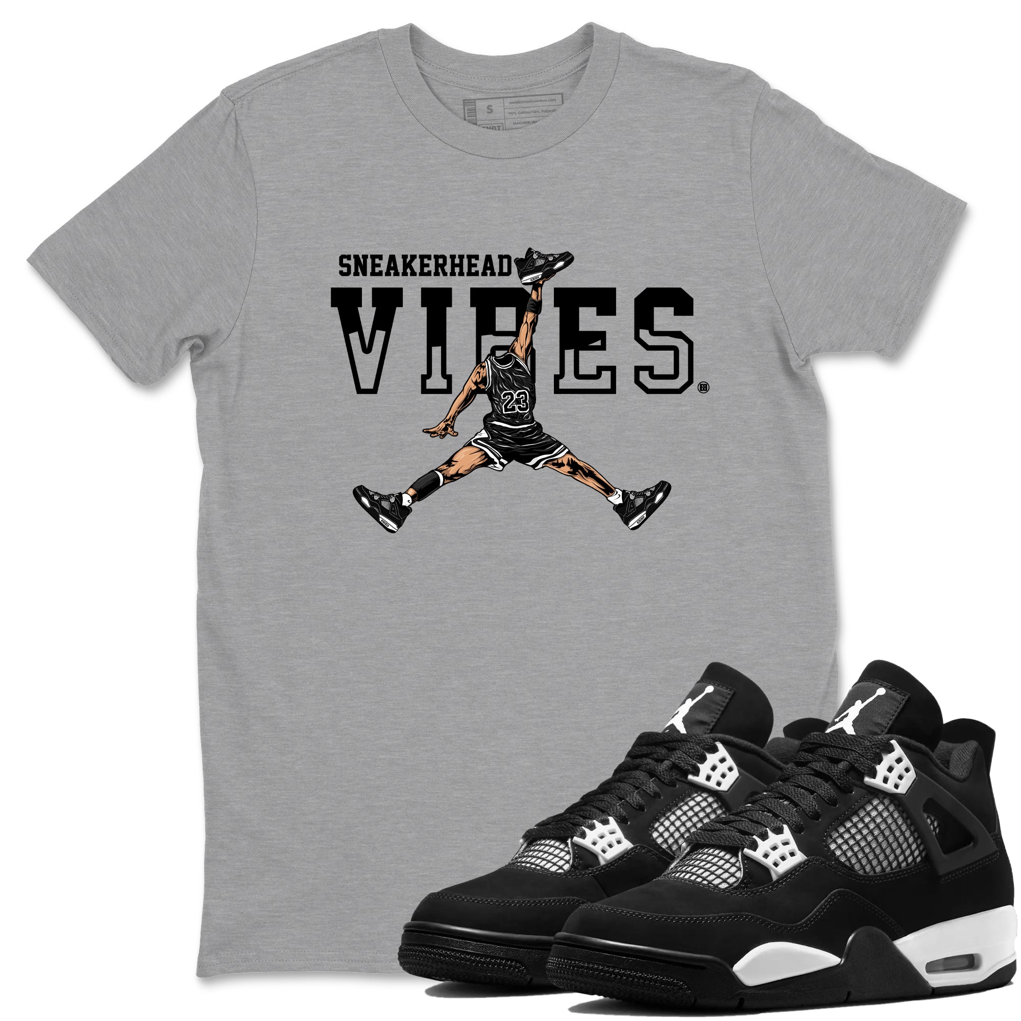 Sneakerhead Vibes Sneaker Tees - Air Jordan 4 White Thunder