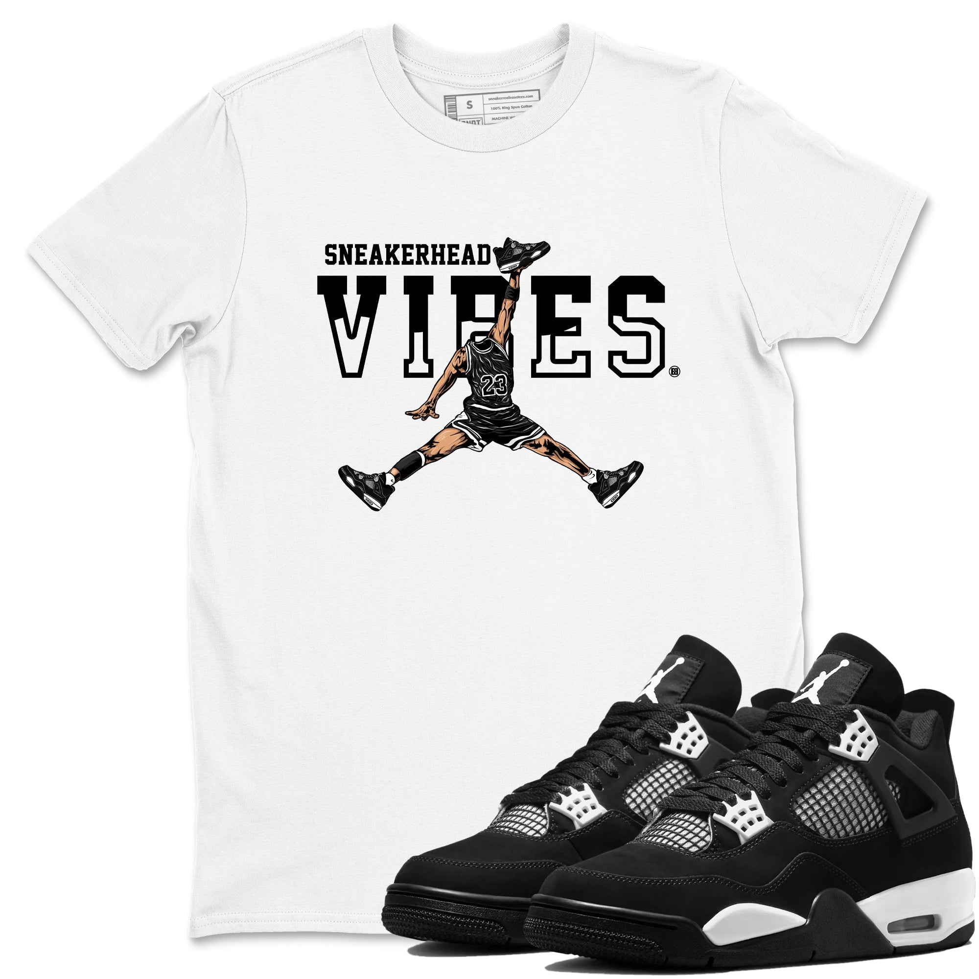 Sneakerhead Vibes Sneaker Tees - Air Jordan 4 White Thunder