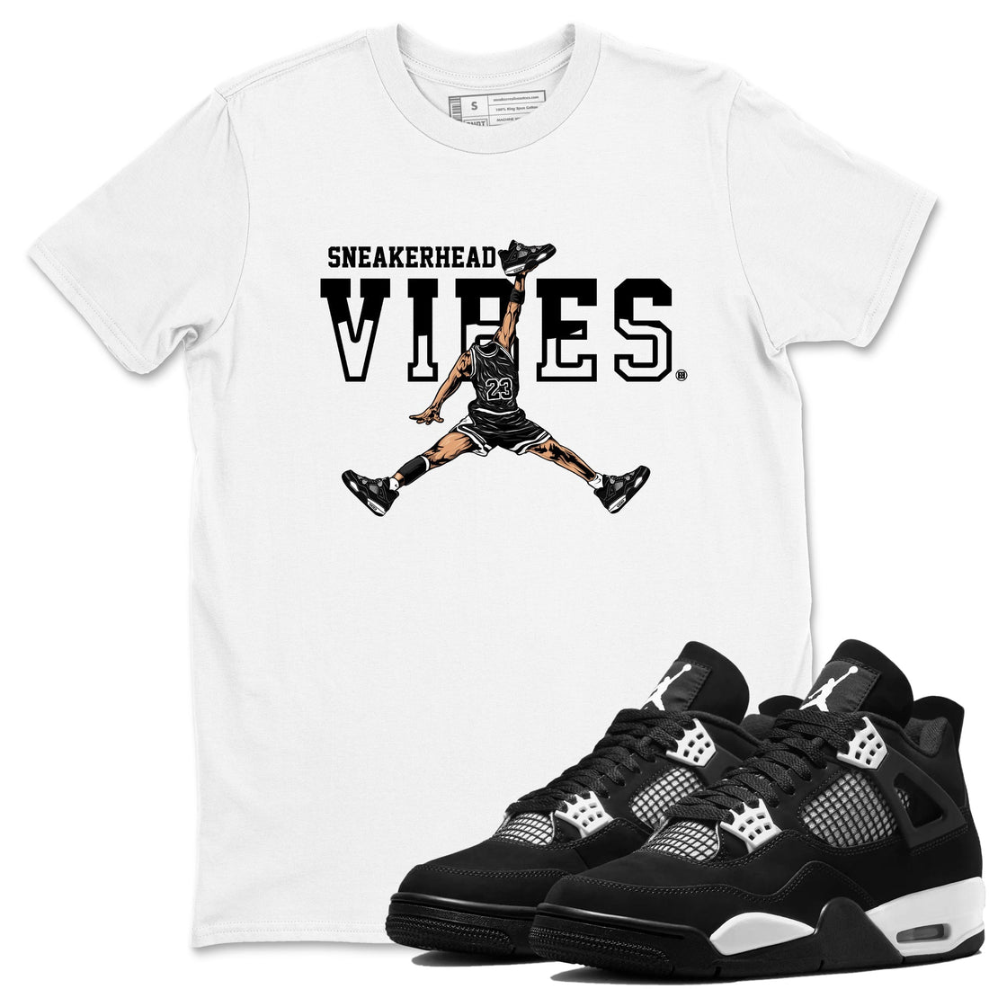 Sneakerhead Vibes Sneaker Tees - Air Jordan 4 White Thunder