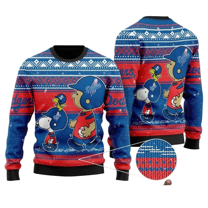 Snoopy And Charlie Brown Los Angeles Dodgers Ugly Christmas Sweater ? Usalast