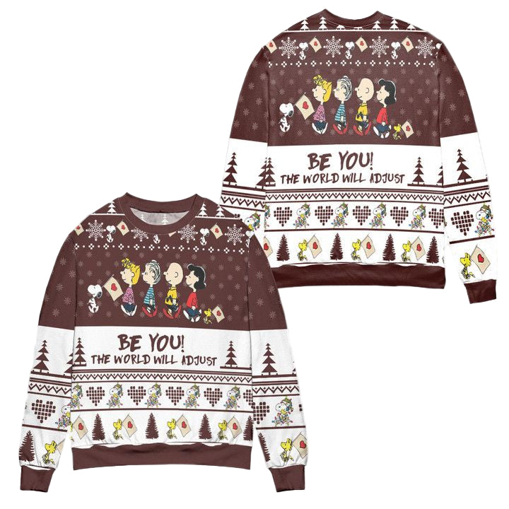 Snoopy Dog Be You The World Will Adjust Snowflake Ugly Christmas Sweater ? Usalast