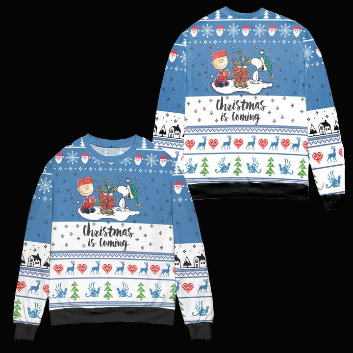 Snoopy Dog Christmas Is Coming Snowflake Ugly Christmas Sweater ? Usalast