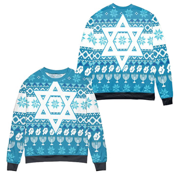 Snowflake And Candles Pattern Ugly Christmas Sweater ? Usalast