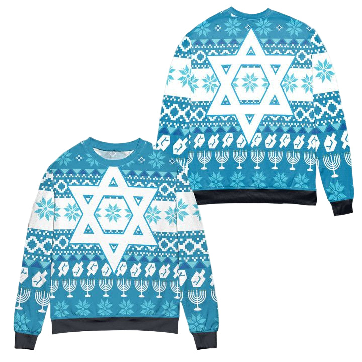 Snowflake And Candles Pattern Ugly Christmas Sweater ? Usalast