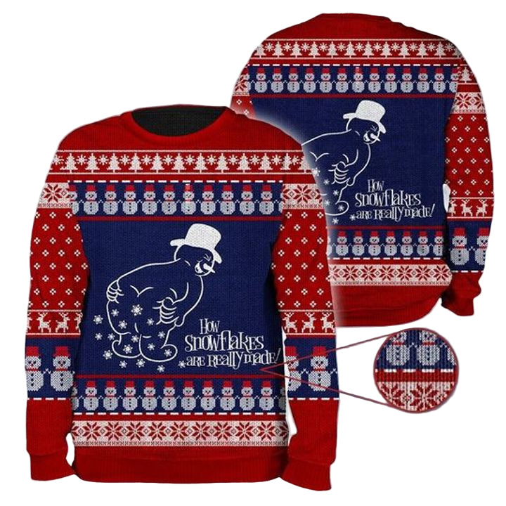 Snowman How Snowflakes Are Really Made Funny Christmas Sweater ? Usalast