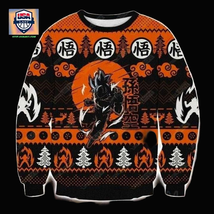 Songoku Super Saiyan Fighting Dragon Ball 3D Christmas Knitting Pattern Sweater 3D Hoodie Sweater Tshirt ? Usalast
