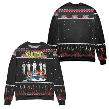 Soul Train Snowflake Pattern Ugly Christmas Sweater ? Black ? Usalast