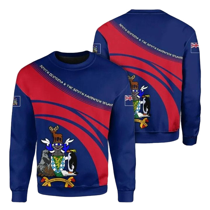 South Georgia And The South Sandwich Islands Coat Of Arms Sweater Cricket Style J5W ? Usalast