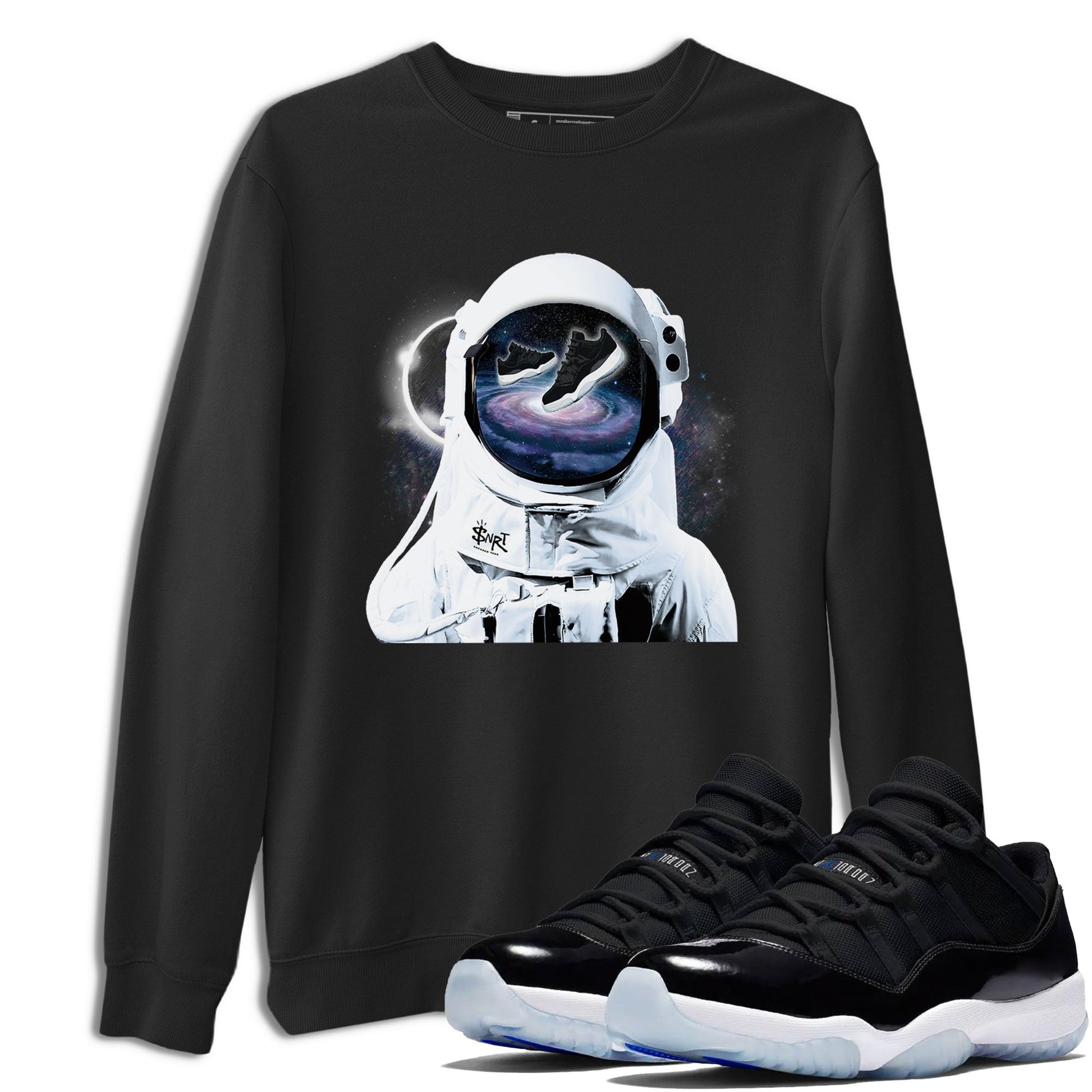 Space Discovery Sneaker Tees - Air Jordan 11 Black and Varsity Royal