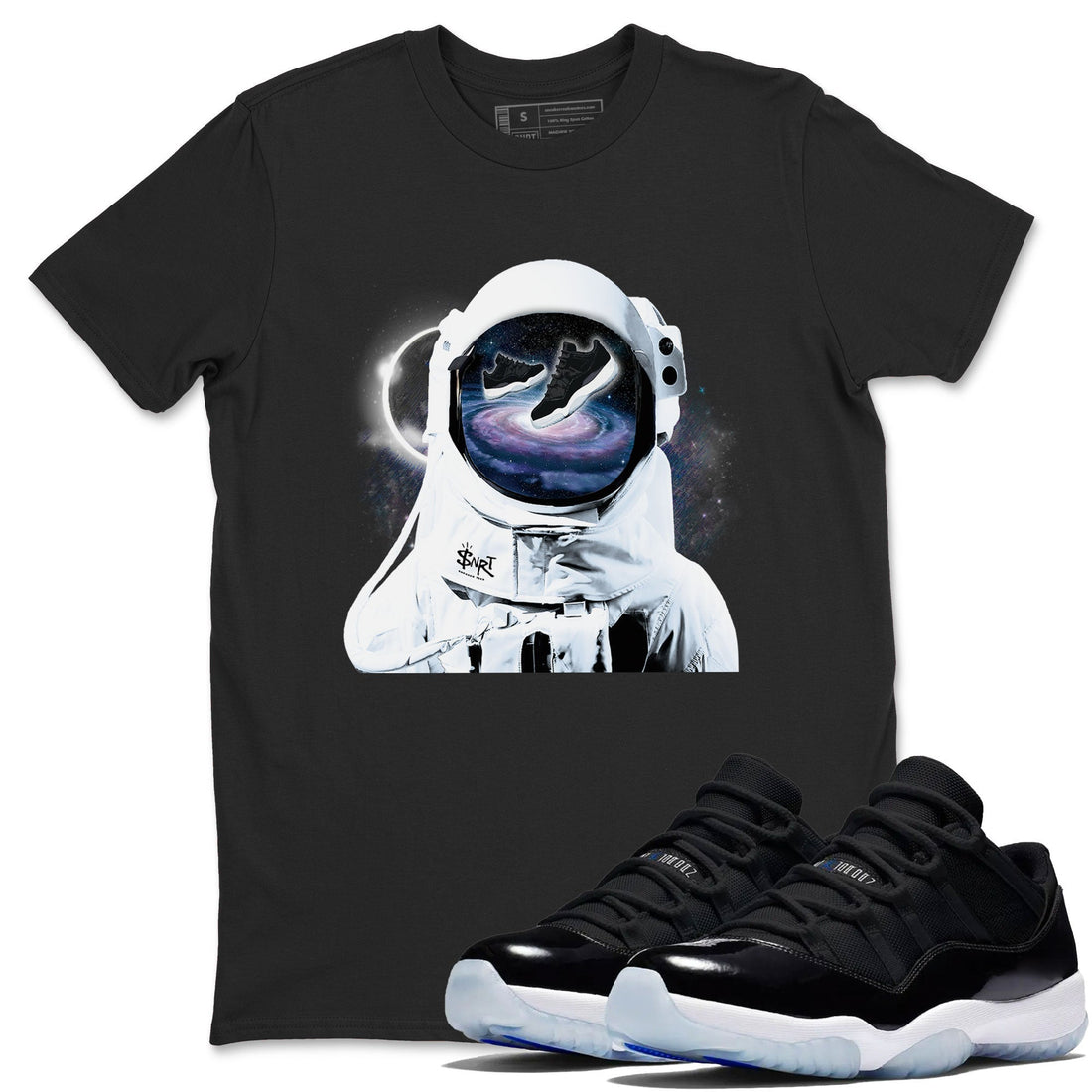 Space Discovery Sneaker Tees - Air Jordan 11 Black and Varsity Royal