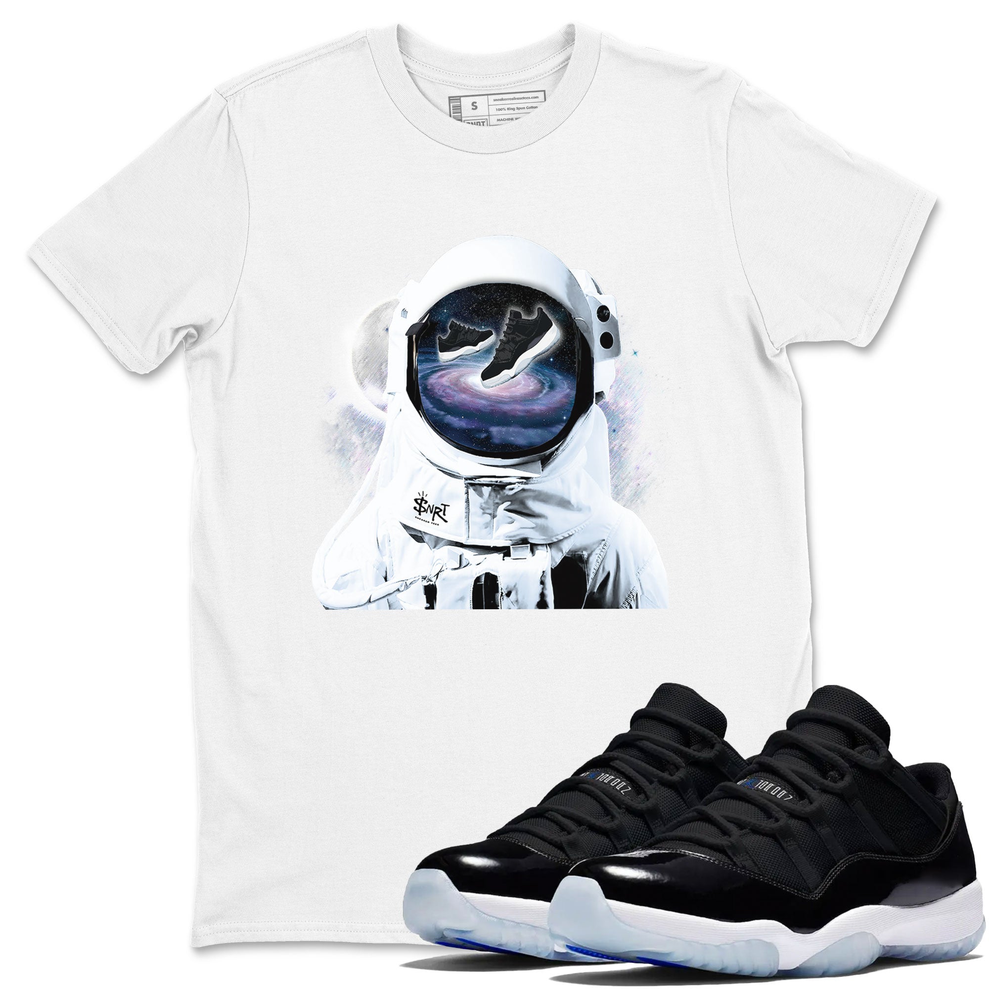 Space Discovery Sneaker Tees - Air Jordan 11 Black and Varsity Royal