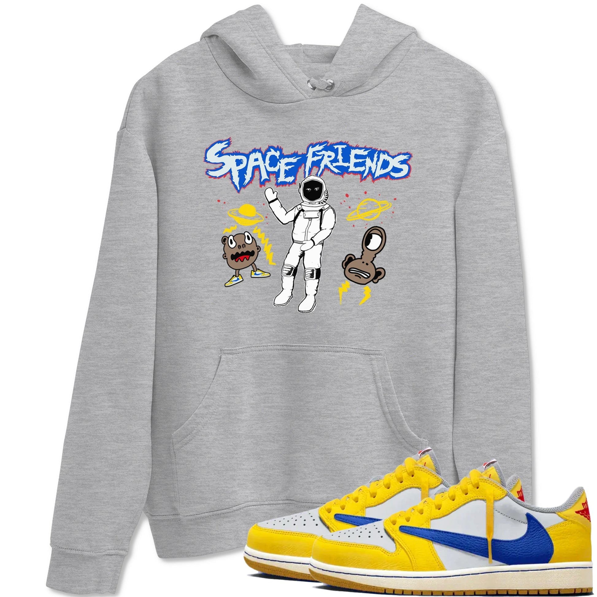 Space Friends Sneaker Tees - Air Jordan 1 Travis Scott Canary