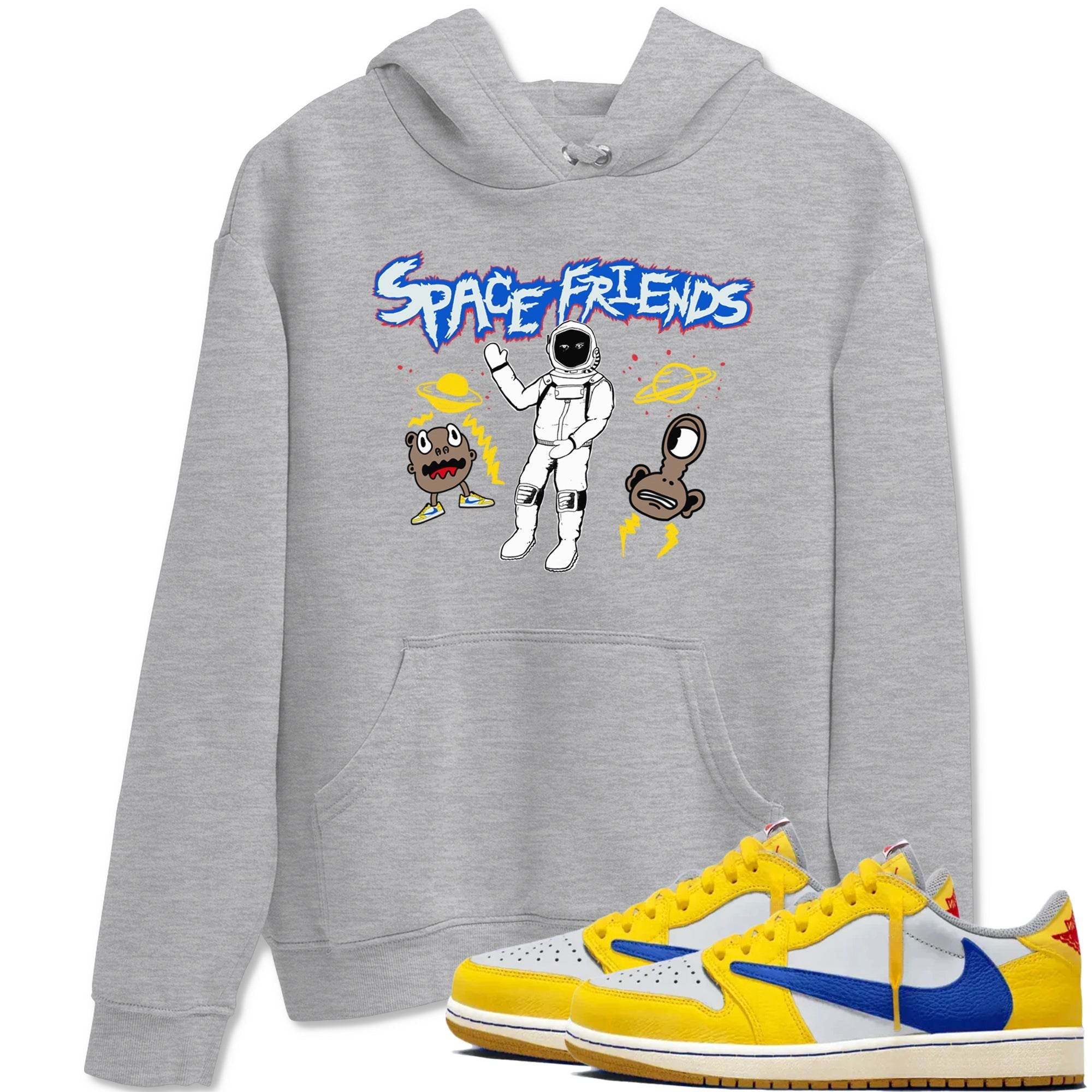 Space Friends Sneaker Tees - Air Jordan 1 Travis Scott Canary