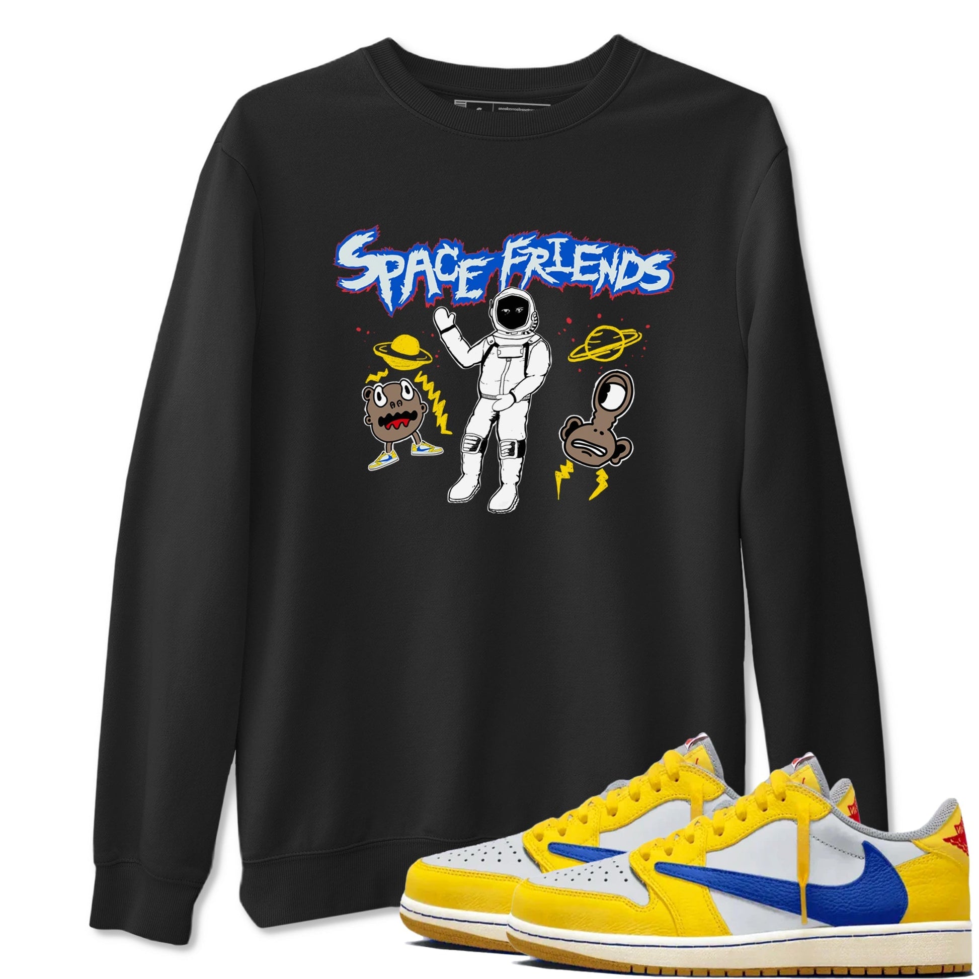 Space Friends Sneaker Tees - Air Jordan 1 Travis Scott Canary