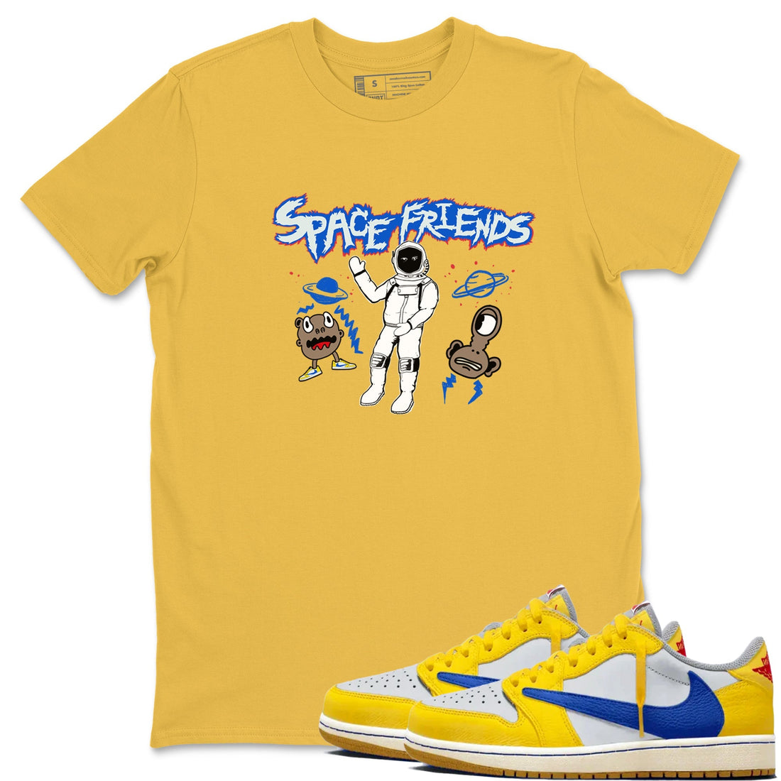 Space Friends Sneaker Tees - Air Jordan 1 Travis Scott Canary
