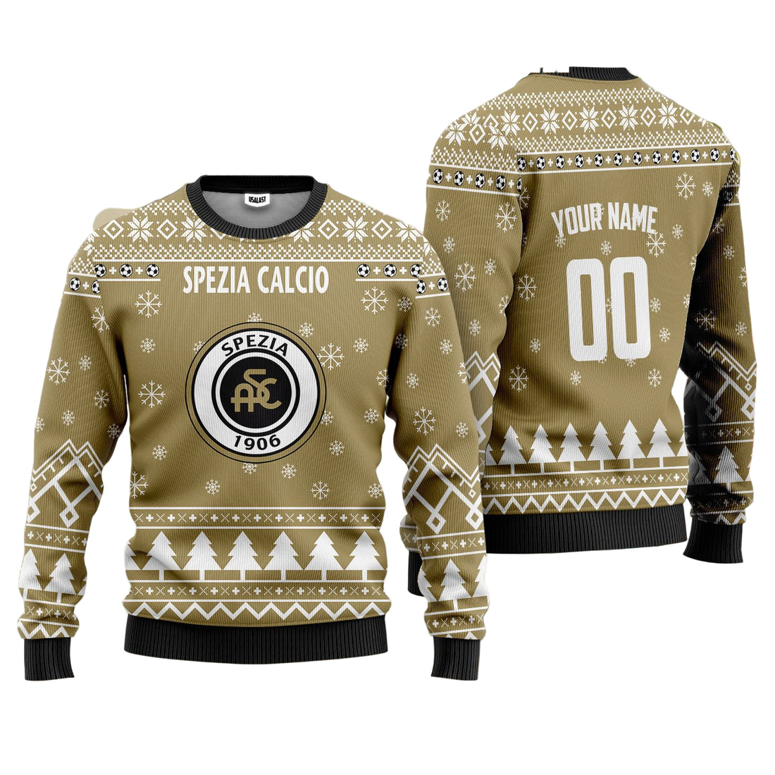 Spezia Calcio Personalized Ugly Christmas Sweater Gold Version ? Usalast