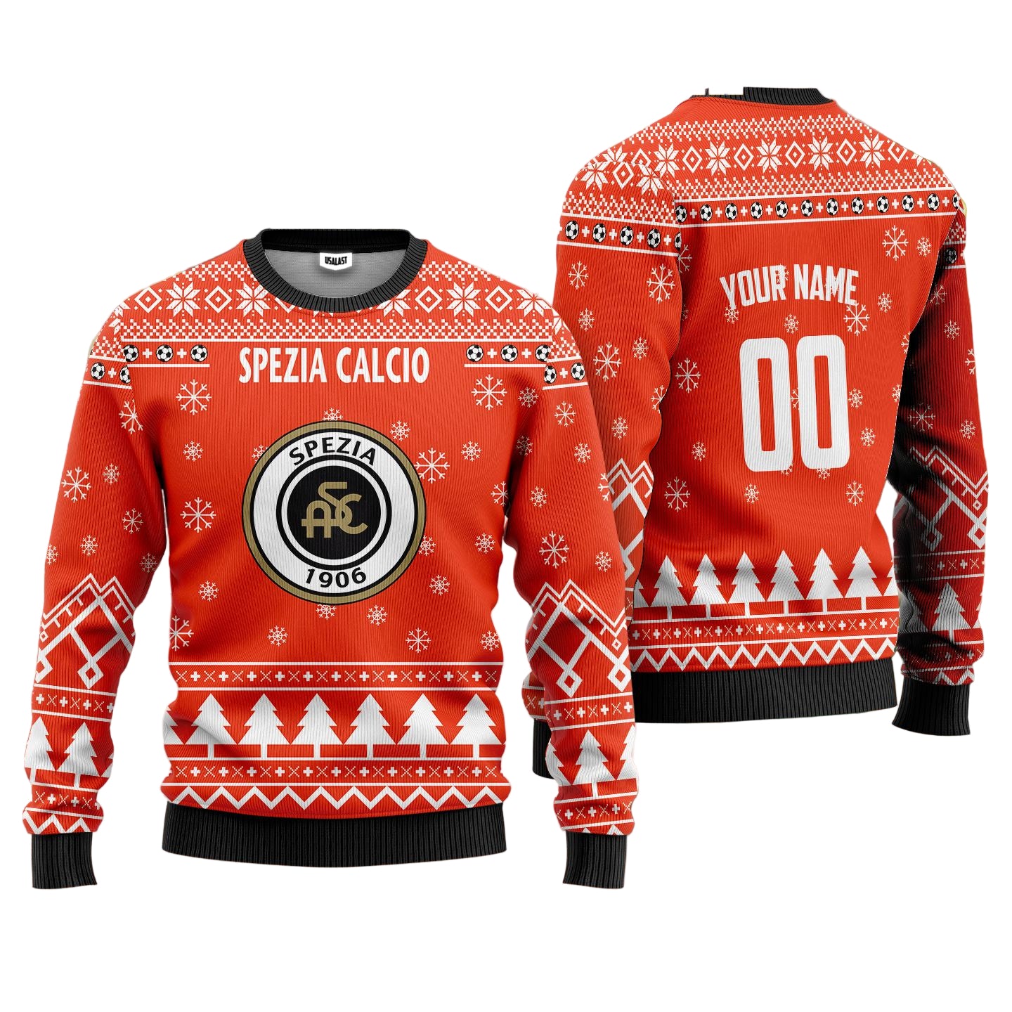 Spezia Calcio Personalized Ugly Christmas Sweater Orange Version ? Usalast