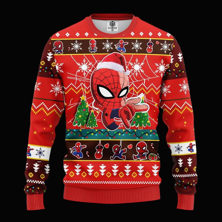 Spiderman Chibi Ugly Christmas Sweater Red Amazing Gift Idea Thanksgiving Gift ? Usalast