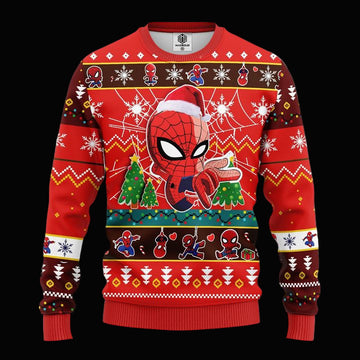 Spiderman Chibi Ugly Christmas Sweater Red Amazing Gift Idea Thanksgiving Gift ? Usalast