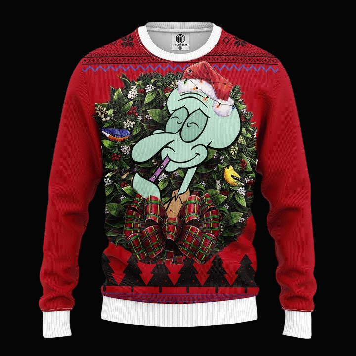 Squidward Tentacles Spongebob Squarepants Noel Mc Ugly Christmas Sweater Thanksgiving Gift ? Usalast