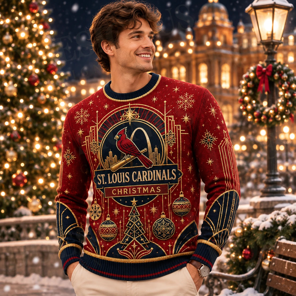 Custom Name And Number St. Louis Cardinals Christmas Ugly Sweater 2026