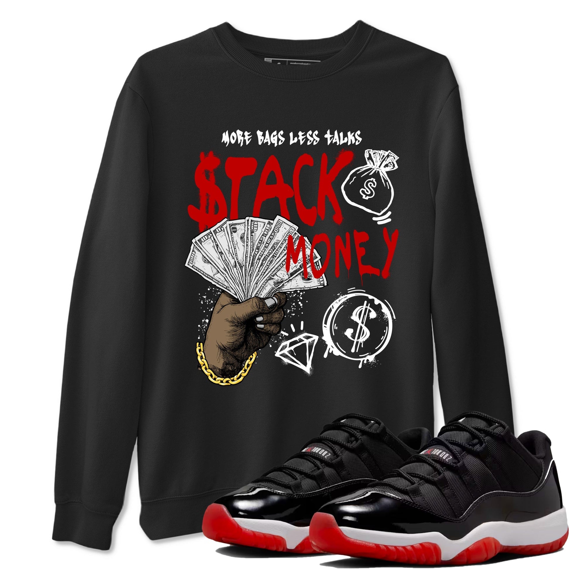 Stack Money Sneaker Tees - Air Jordan 11 Bred