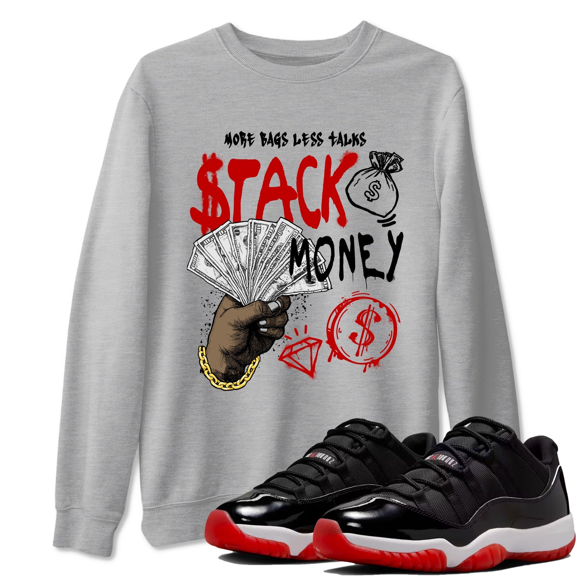 Stack Money Sneaker Tees - Air Jordan 11 Bred