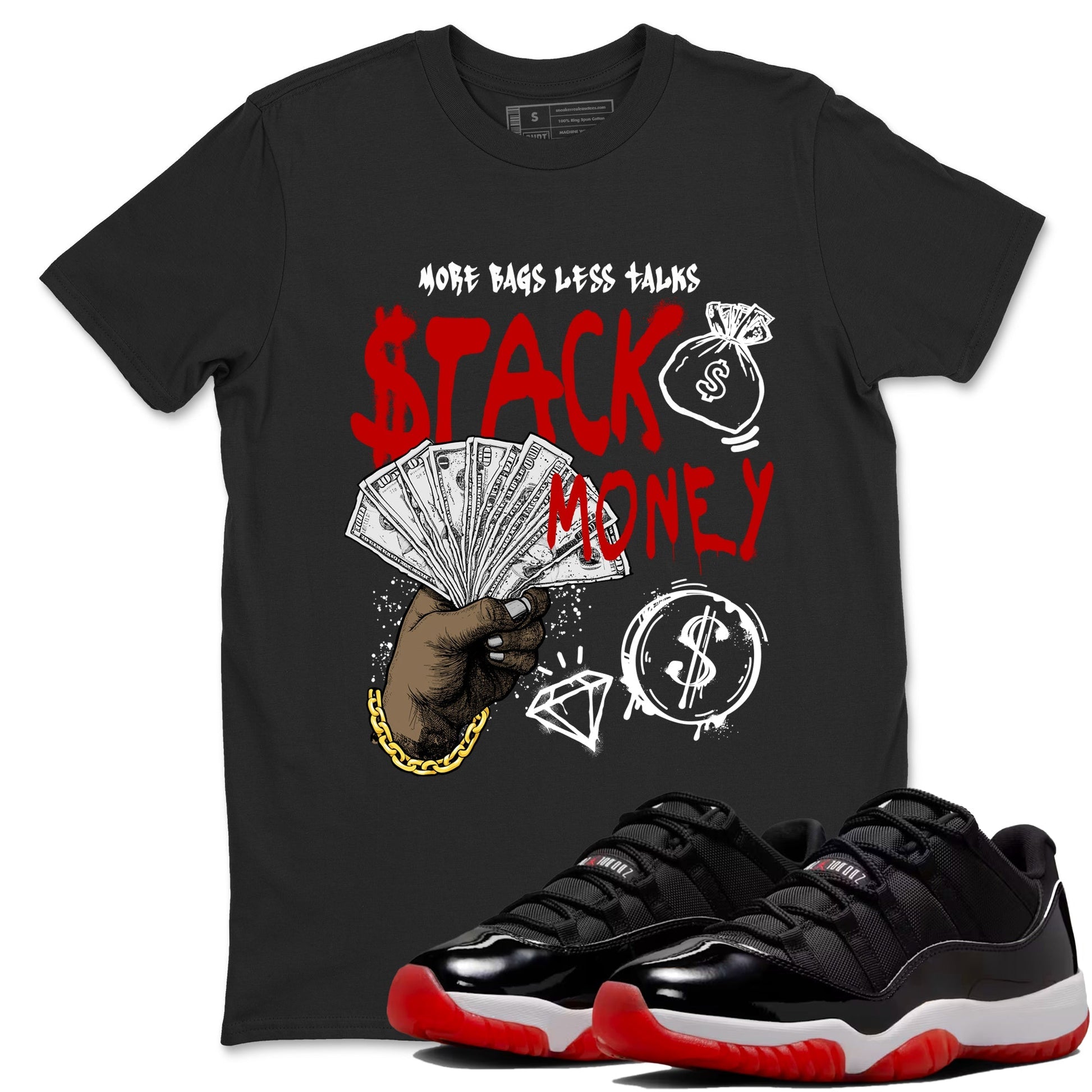 Stack Money Sneaker Tees - Air Jordan 11 Bred