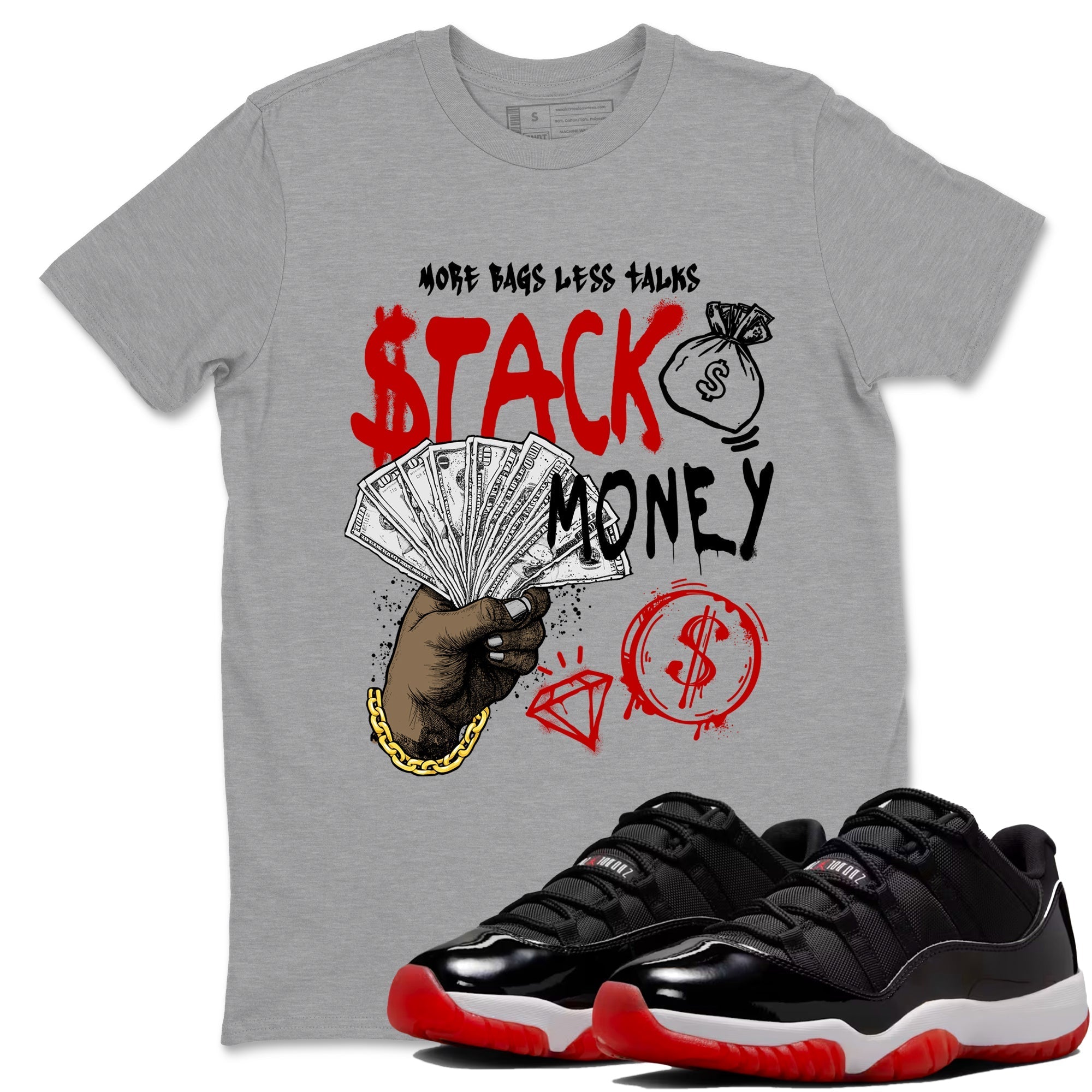 Stack Money Sneaker Tees - Air Jordan 11 Bred