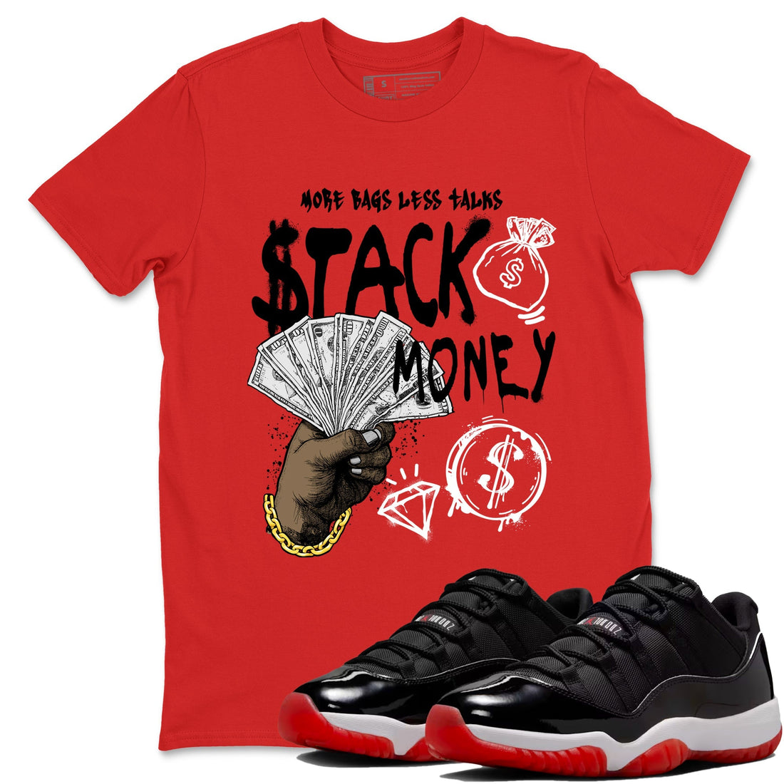 Stack Money Sneaker Tees - Air Jordan 11 Bred