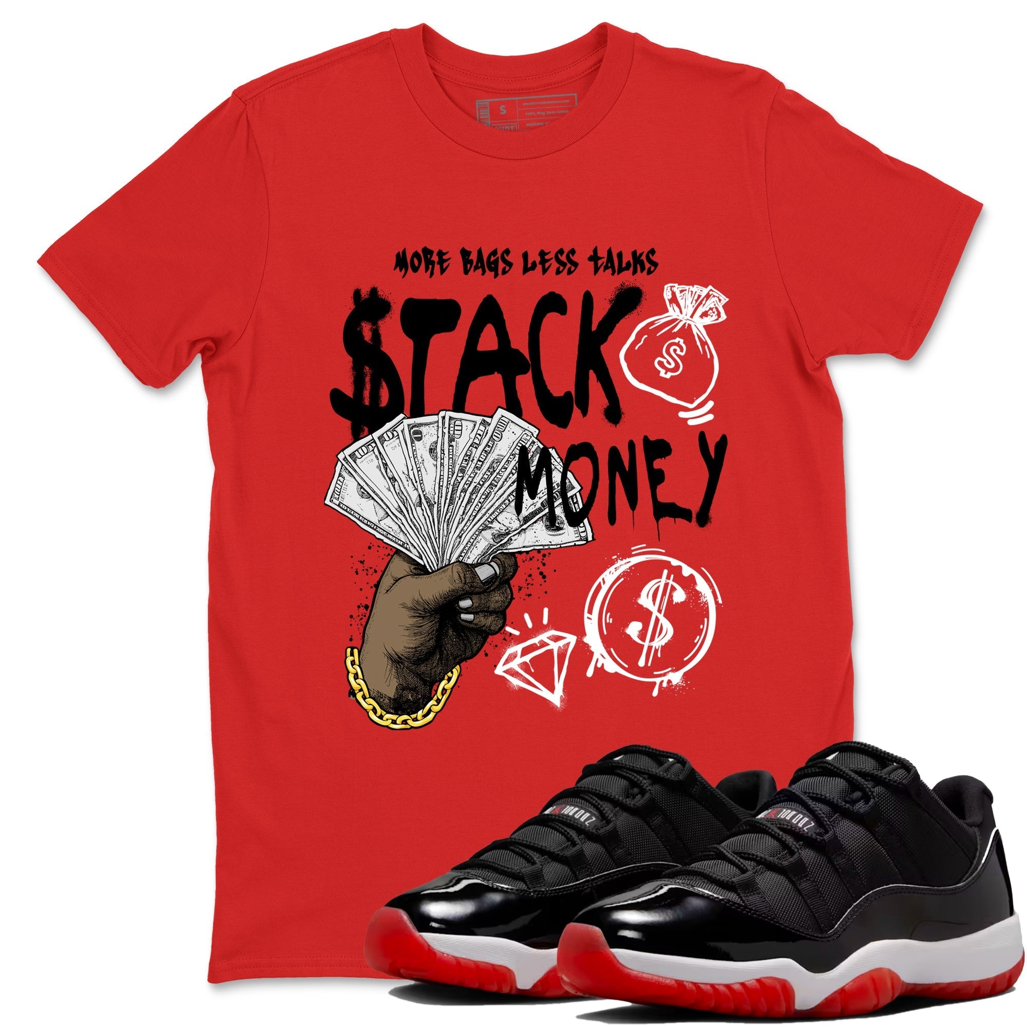 Stack Money Sneaker Tees - Air Jordan 11 Bred