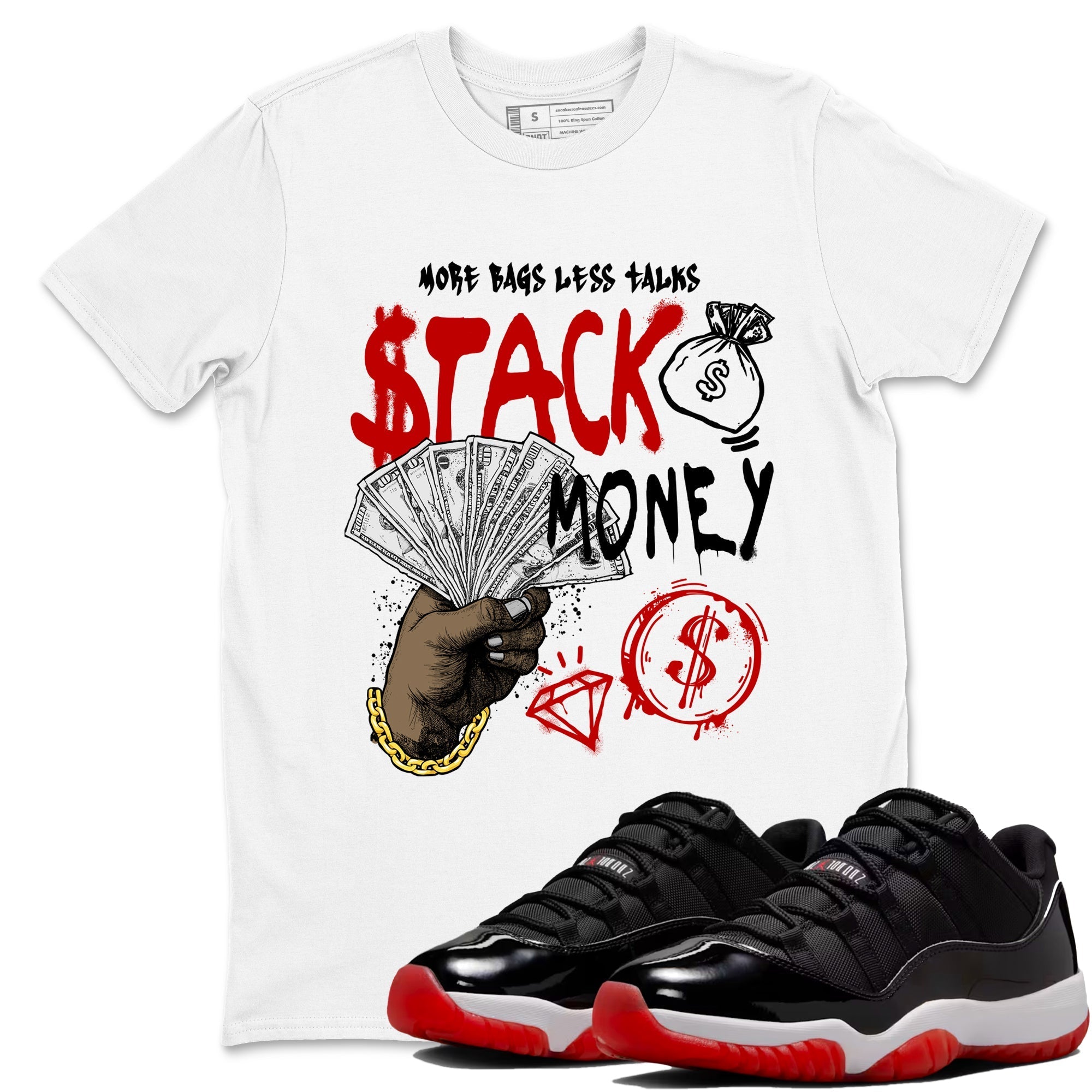 Stack Money Sneaker Tees - Air Jordan 11 Bred