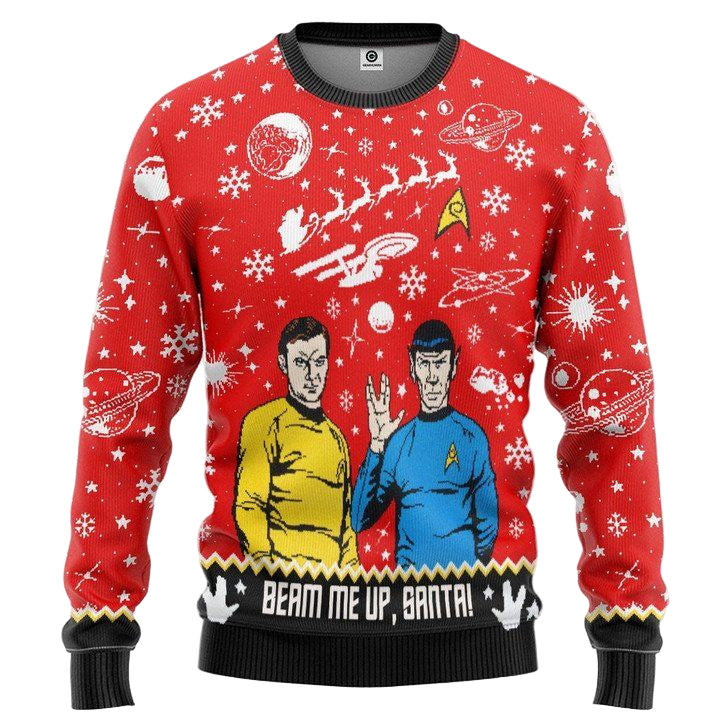 Star Trek Beam Me Up Santa Christmas Sweater ? Usalast