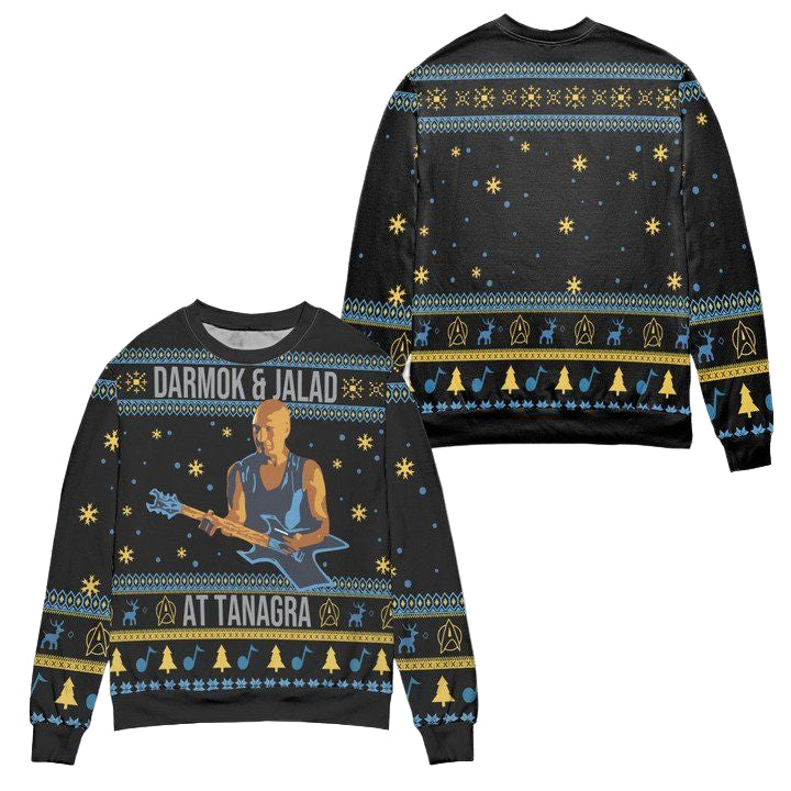 Star Trek Darmok And Jalad At Tanagra Snowflake Ugly Christmas Sweater ? Black ? Usalast